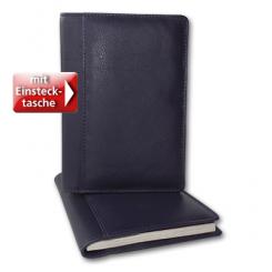 Radikal REDUZIERT! Steckhülle für Tagestextbroschüre klein Leder Dunkelblau 