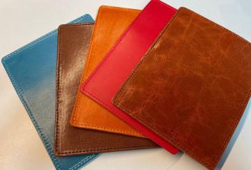 Radikal REDUZIERT! Visitenkartenmäppchen (Leder) ohne Notizblock ORANGE 