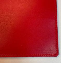 Radikal REDUZIERT! Visitenkartenmäppchen (Leder) ohne Notizblock ROT Goldprägung