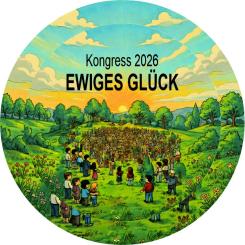 Button / Pin 38mm mit Anstecknadel Regionaler Kongress 2026 - EWIGES GLÜCK