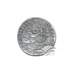 Dreimaster im Wind, Segel mit Gottes Namen (Replikat) 