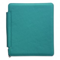 Großdruck-Bibelhülle Leder Türkis 