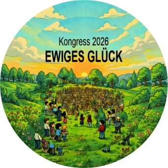 Button / Pin 38mm mit Anstecknadel Regionaler Kongress 2026 - EWIGES GLÜCK