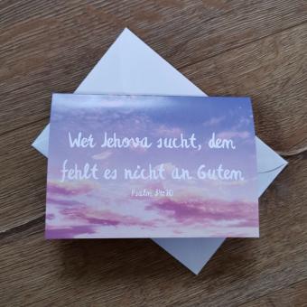 Timeless-Grußkarten Wer Jehova sucht dem fehlt es nicht an Gutem!